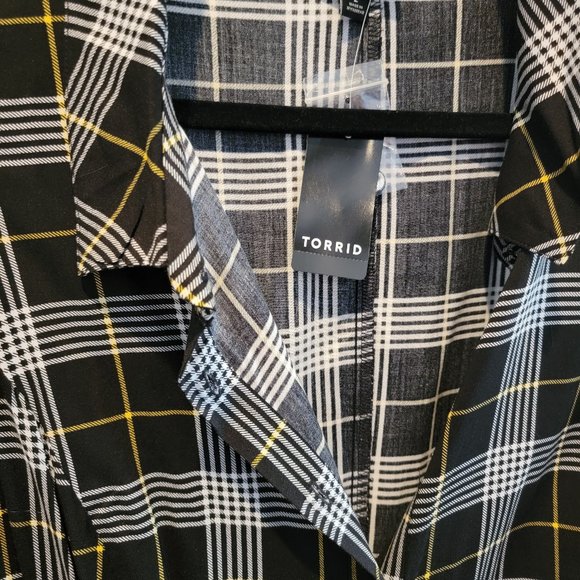 TORRID Black Plaid Challis Button Front Maxi Shirt Dress Size 2 - Picture 5 of 9